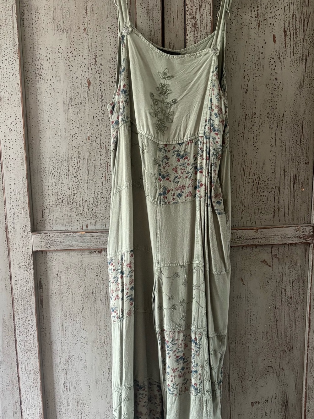 The Pyramid Collection Sage Patchwork Floral Maxi Dress